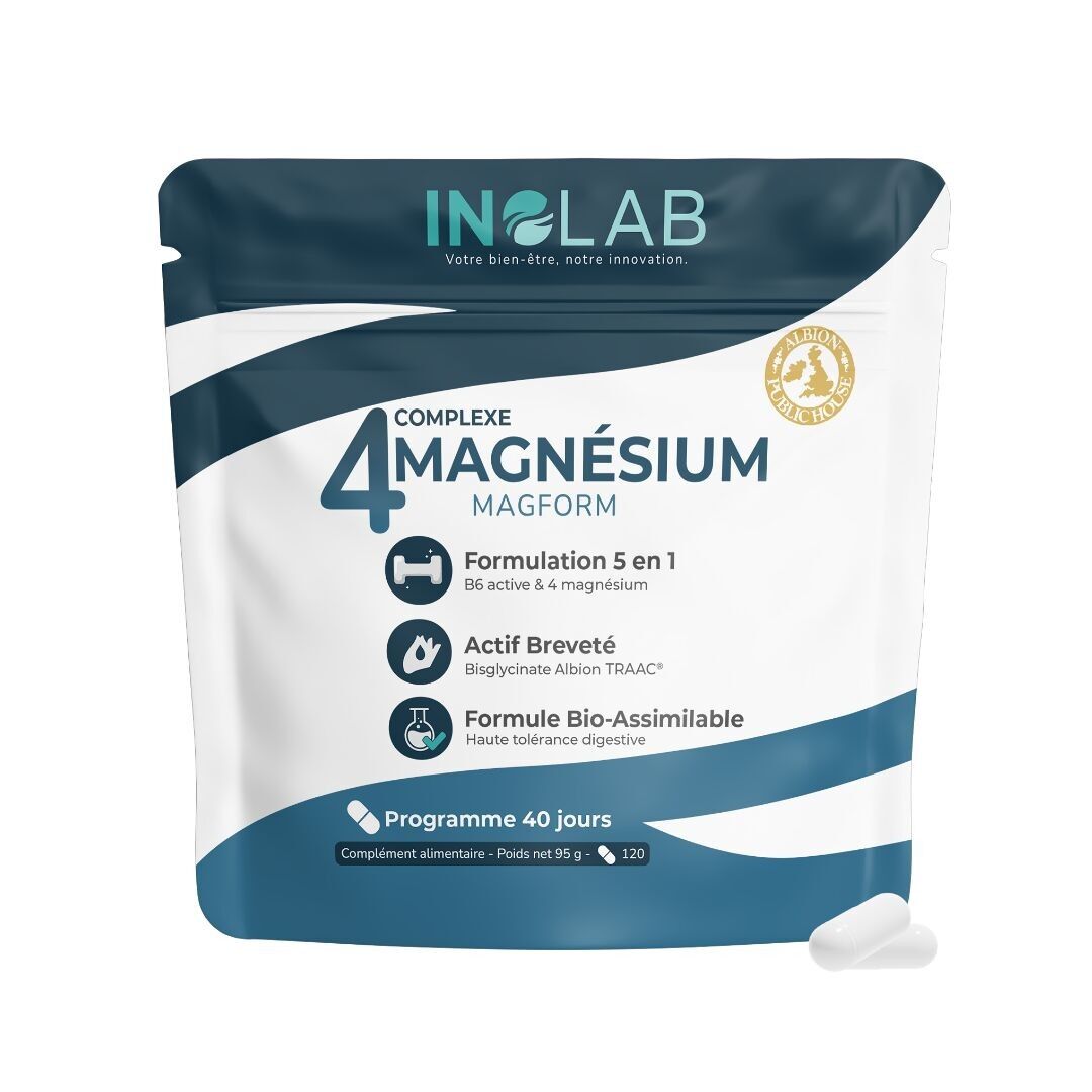 Komplex aus 4 Formen von Magnesium (pflanzlich, Bisglycinat, Taurat und Malat) + B6
