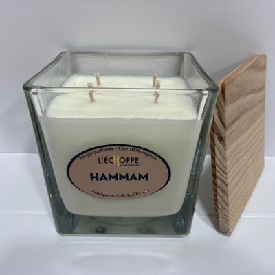 100% SOYA WAX SCENTED CANDLE - 10X10 4 WICKS 350 G HAMMAM