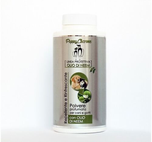 POLVERE PROFUMATA CON OLIO DI NEEM PER CANI E GATTI