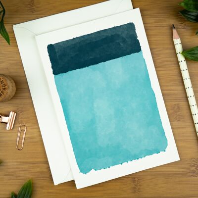 Abstract Art Greeting Card: Blues - No.1.