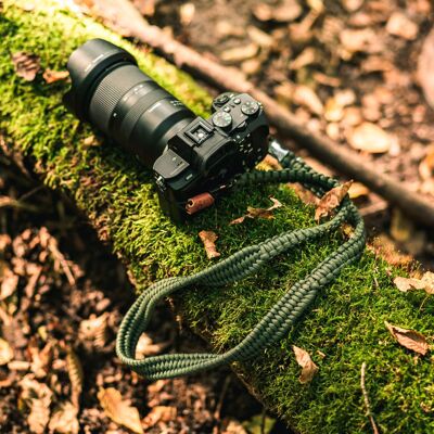 Dragonne pour appareil photo "Le Voyageur" en Paracorde - Military Olive - 125cm