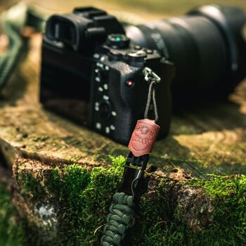 Dragonne pour appareil photo "Le Voyageur" en Paracorde - Military Olive - 125cm 2