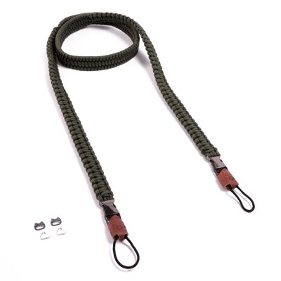 Camera strap "The Traveler" made of paracord - Military Olive - 140cm