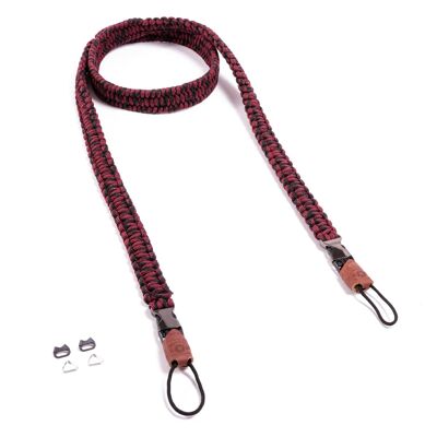 Tracolla per fotocamera "The Traveller" in paracord - Red Dots - 140cm