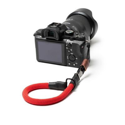Camera hand strap "The Loop" made of climbing rope - Bright Red