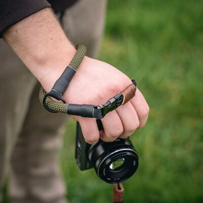 Camera hand strap "The Loop" made of climbing rope - Military Olive