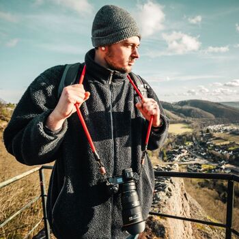 Bandoulière "The Climber" en corde d'escalade - Rouge Vif - 140cm 2