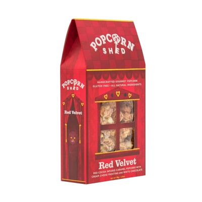 Capannone per popcorn gourmet in velluto rosso
