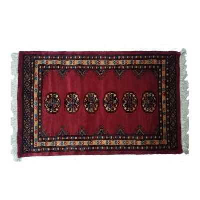 Handknotted Bokhara Red Berry Wool Mat