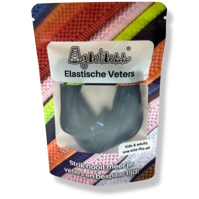 Agletless® No-Tie Elastic Laces - Flat Wide - Navy Blue