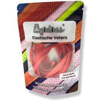 Lacets élastiques sans nœud Agletless® - Plat large - Rouge 1