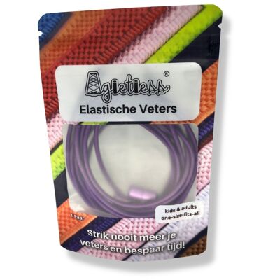 Agletless® No Tie Elastic Laces - Round Thin - Purple
