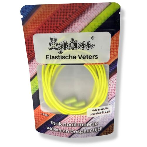 Agletless® Elastische veters zonder strikken - Rond Dun - Lichtgroen