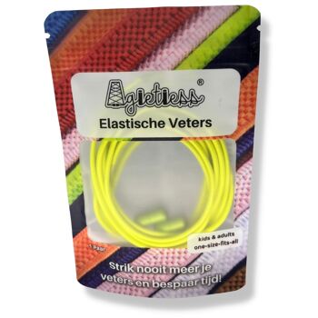Agletless® Lacets élastiques sans attaches - Rond Fin - Vert clair 1