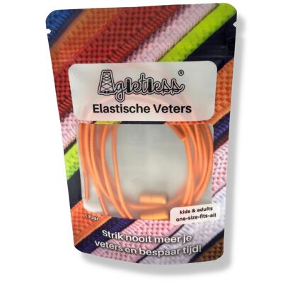 Agletless® No Tie Elastic Laces - Round Thin - Deep Orange