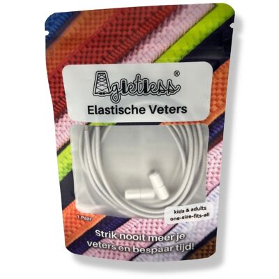 Agletless® Elastische Schnürsenkel ohne Bänder - Rund Dünn - Grau