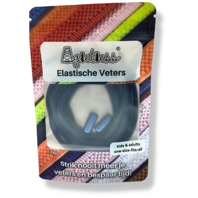 Agletless® Lacets élastiques sans attaches - Rond - Bleu marine