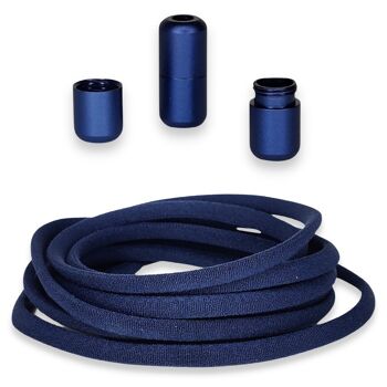 Agletless® Lacets élastiques sans attaches - Rond - Bleu marine 3