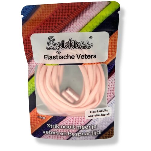 Agletless® Elastische veters zonder strikken - Rond  - Roze