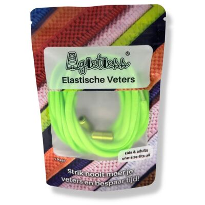 Agletless® Elastic laces without ties - Round - Green