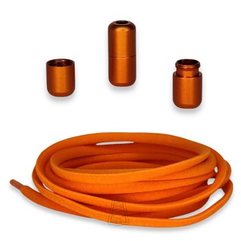 Agletless® Lacets élastiques sans attaches - Rond - Orange 3