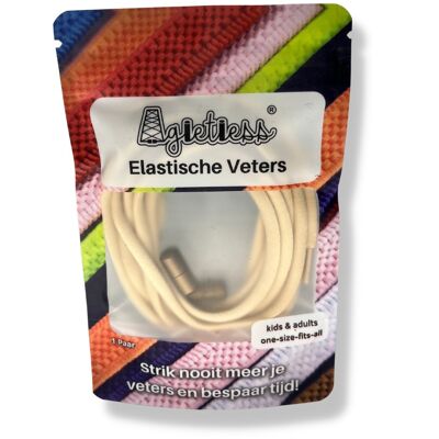 Agletless® Elastische veters zonder strikken - Rond  - Beige