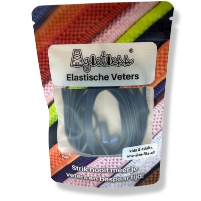 Agletless® No-Tie Elastische Schnürsenkel - Flach - Marineblau