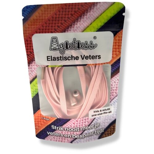 Agletless® Elastische veters zonder strikken - Plat  - Roze