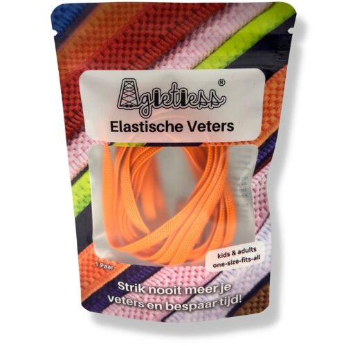 Agletless® Elastische veters zonder strikken - Plat  - Oranje
