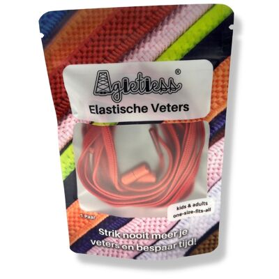 Agletless® Lacets élastiques sans attaches - Plat - Rouge