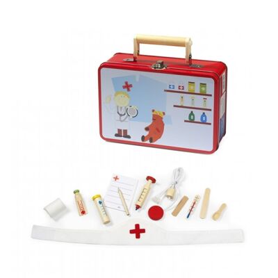 Maletín médico Maletín médico 20 cm con accesorios de madera 22083