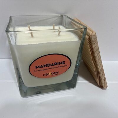 SCENTED CANDLE WAX 100% VEGETABLE SOYA - 10X10 4 WICKS 350 G MANDARIN