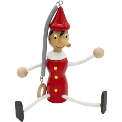 Pinocchio bouncy figure with spiral spring, red - 9007