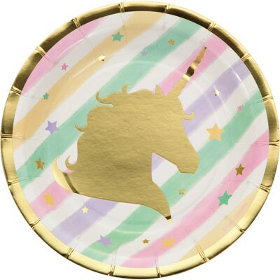 Unicorn Sparkle Paper Lunch Plates Foil