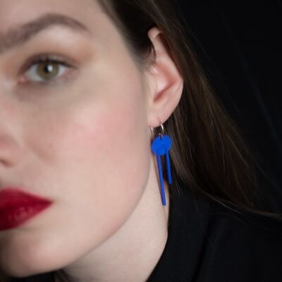 Bauhaus Disc Earrings II / Blue