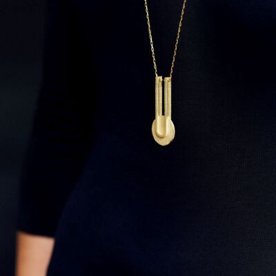 Bauhaus Disc Long Necklace I Gold