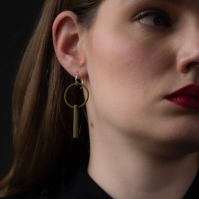 Contrast Earrings II Olive