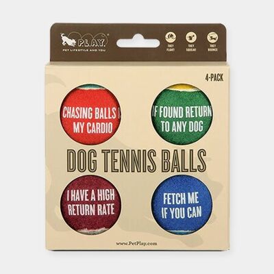 Pelota de tenis para perros - Paquete de 4
