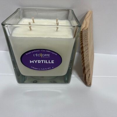 SCENTED CANDLE 100% VEGETABLE SOYA WAX - 10X10 4 WICKS 350 G BLUEBERRY