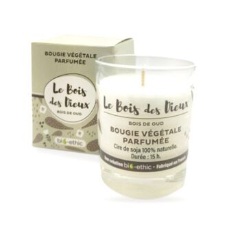 Bougie végétale parfumée au bois de oud "Bois des Dieux"