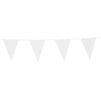 Bunting PE 10m blanc taille drapeaux : 20x30cm