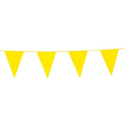 Banderines PE 10m amarillo tamaño banderas: 20x30cm