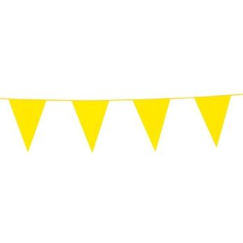 Bunting PE 10m jaune taille drapeaux : 20x30cm