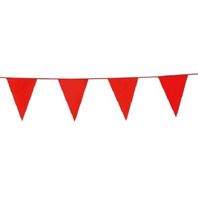 Bunting PE 10m red size flags: 20x30cm