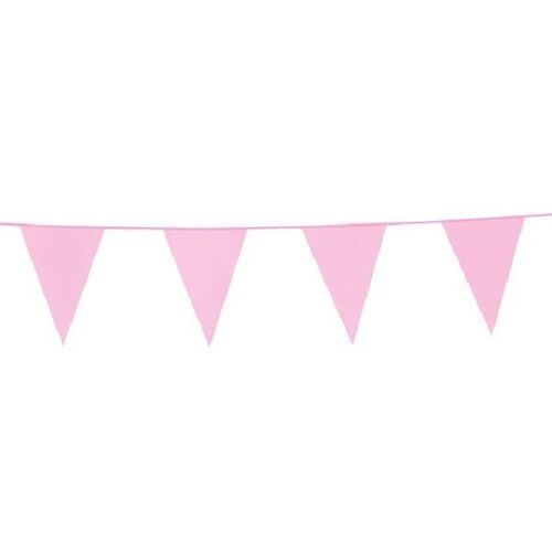 Bunting PE 10m pink size flags: 20x30cm