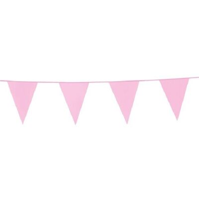 Bunting PE 10m pink size flags: 20x30cm