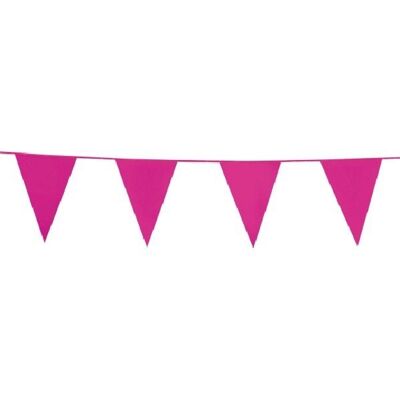 Bunting PE 10m hot pink size flags: 20x30cm