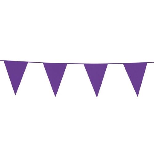 Bunting PE 10m purple size flags: 20x30cm