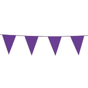 Bunting PE 10m violet taille drapeaux : 20x30cm