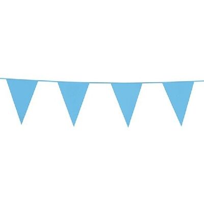 Bunting PE 10m bleu bébé taille drapeaux : 20x30cm